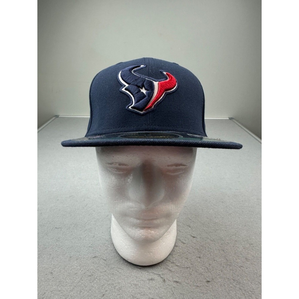 New Era 59Fifty Houston Texans Navy NFL On Field Fitted Hat Cap Sz 6 7/8‎